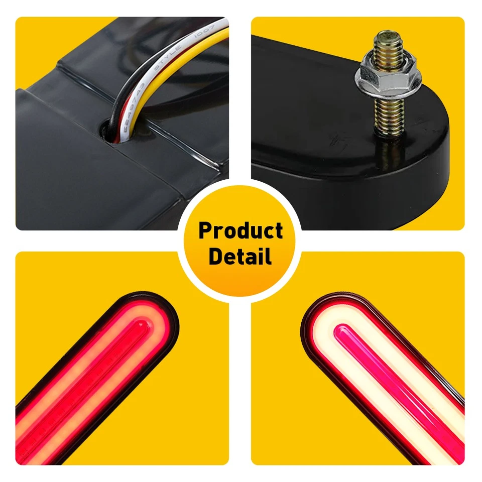 28 LED que fluyen freno de parada inversa señal de giro luz trasera camión remolque EOA Foto 3 de 4