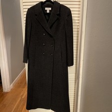 Women’s 100% Wool Preston And York  Pea Coat Black Long