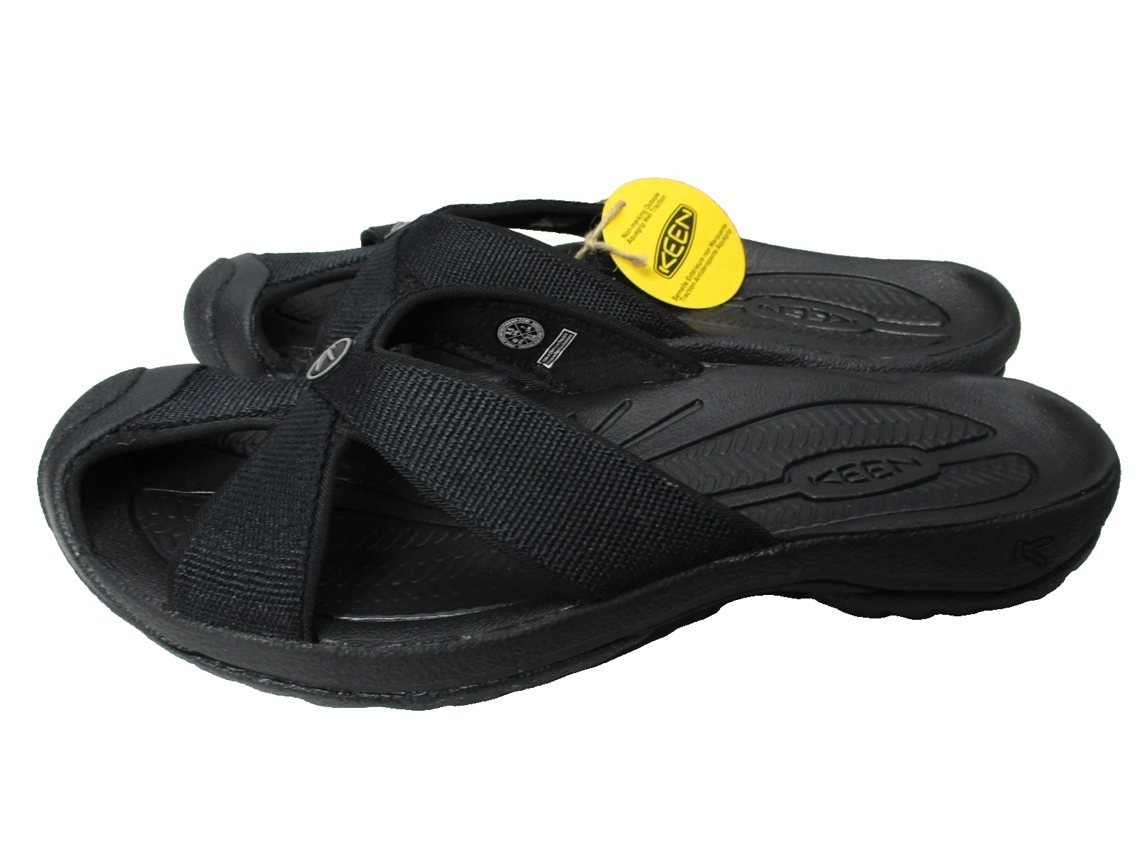 Keen Bali TG Slides Sandals Flip Flops Black Steel Grey Womens Sz 9