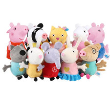 16-19CM Peppa Pig Bundle Pocket 8 Friends Daddy Mammy Peppa George Plush Bahs