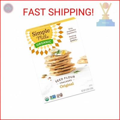 Simple Mills Organic Seed Crackers, Original - Gluten Free, Vegan, Healthy Snack