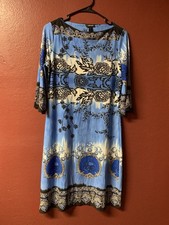 Women’s Dress Knee Length Forever 21 Med/Mid Sleeve in Blue Floral
