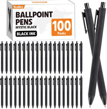 100 Pack Ballpoint Pens Bulk, Retractable Black Pens Ballpoint Medium Point 1Mm