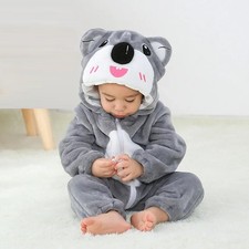 Baby Boys Girl Animal Costume Flannel Animals Hooded Jumpsuits Newborn Halloween