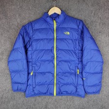 The North Face Jacket Boys XL 18/20 Blue Yellow 550 Down Puffer Coat Youth Teen