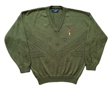 Kellerman Vintage Made In Ireland bestickt V-Ausschnitt Golf Pullover Herren Gr&ouml;&szlig;e XL