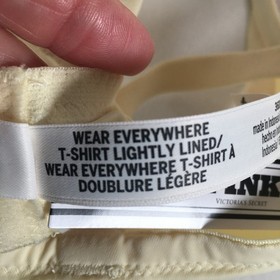 Victoria's Secret Pink Lightly Lined T-Shirt Bra 36DD Cream Ivory NWT