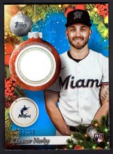 2025 Topps Holiday #PR-CN Connor Norby Player Relics Blue Metallic #/299