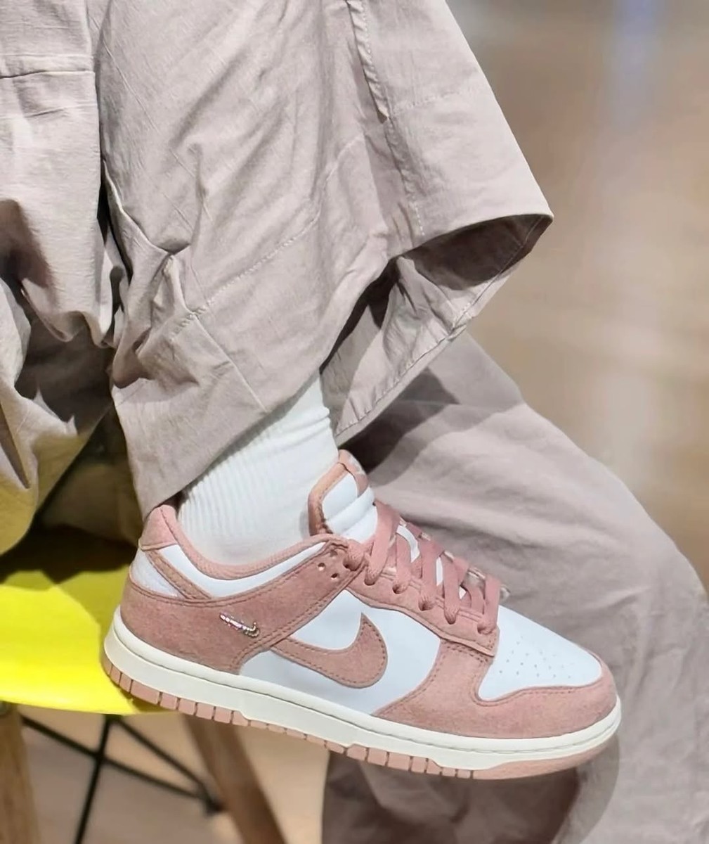 white nike rose gold swoosh