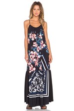 NWT Clover Canyon Modern Romance Floral Strappy Tiered Maxi Dress XS 347