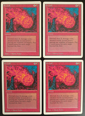 MtG - 4 x Fireball - Unlimited Edition - Magic the Gathering - Playset