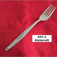 Stylecraft SYF-2 Dinner Fork 7 3/8" Rose Scroll Edge Stainless Steel Flatware