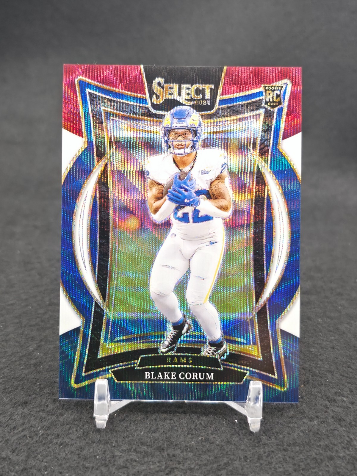 2024 Panini Select #9 Blake Corum Concourse Tri-Color Prizm RC Rookie /299 Rams