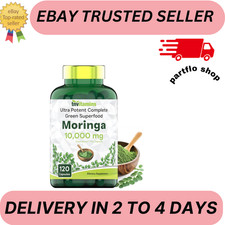 Moringa Capsules 10,000 mg - 120 Capsules  High Potency Moringa Leaf