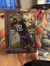 2025 Topps Chrome Jeffery Simmons Football Leather Refractor #289 SP Titans