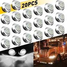 20pc Round 3 Led Side Marker Clearance Light Trailer Truck Tail Lamp 1 Inch Ip67