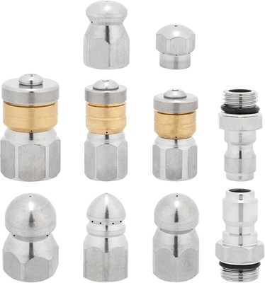 #ad 10Pcs Sewer Jetter Nozzle Kit Stainless Steel Pressure Washer Sewer Jetter Nozz $37.26