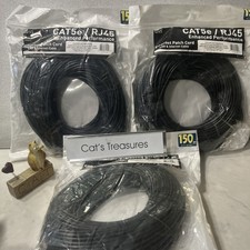 Lot 3 150ft Cat5 CAT5e Rj45 Patch Cable Black Ethernet Lan Modem Ethernet LAN