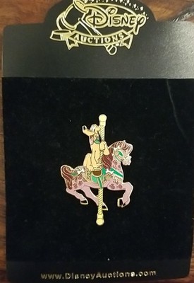 Disney Auctions Pin   Pluto Riding Carousel Horse   LE 1000  2004