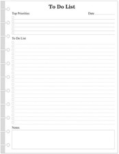Letter Size TUL Discbound To Do List Refills, 11 Disc Daily Planner Insert, 1...