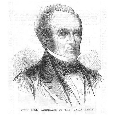 JOHN BELL USA Präsidentschaftswahlkandidat - Antikdruck 1860
