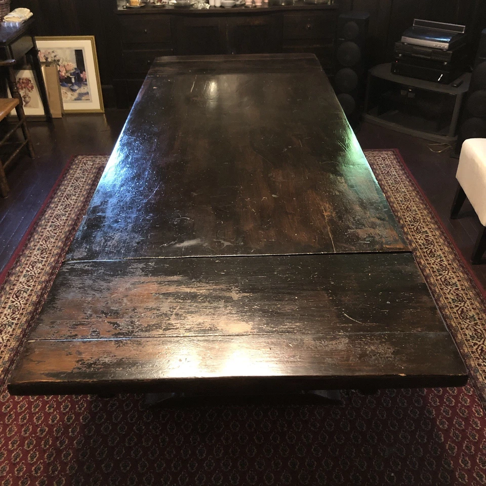 Antique Monastic Imported English Soft Pine Dining Table 100" Long! - Image 2 of 4