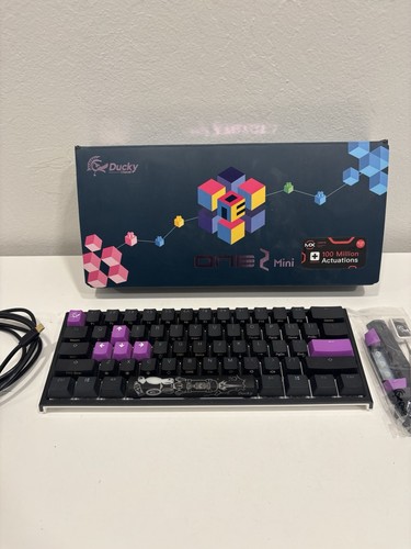 Ducky One 2 Mini RGB Mechanical Keyboard - Black & Purple + Extra Keycaps - Picture 2 of 8