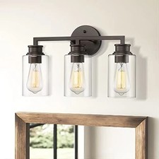 Oil Rubbed Bronze Vanity Light, Farmhouse Bronze 3-Light Oil-Rubbed Bronze