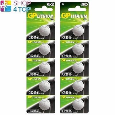10x GP CR2016 3V Lithium Knopfzellen Batterie DL2016 (Coin Cell)