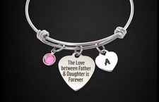 The Love Between Father Daughter is Forever Charm Bracelet, Birthday Daughter