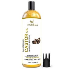 Organic Cold Pressed Castor Oil for Hair Growth  Eyelashes - 6.7 fl oz