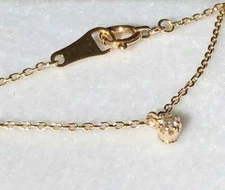 Agete Single Diamond Necklace K10 0.03ct agete