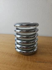 Vintage Park Sherman Coasters, Beaded Silver Color, Set of 6, MCM, Swirl Bottom