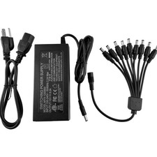 12V 8A Power Adapter for Security Cameras and DVRs, with 9-Way Splitter, 100V...