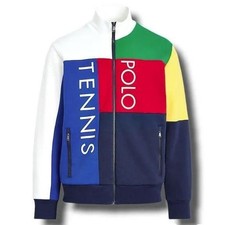 Polo Ralph Lauren Mens's 1967 Tennis Track Jacket Full Zip White Sz M NWT 298