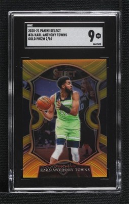 2020-21 Panini Select Concourse Gold Prizm 2/10 Karl-Anthony Towns #36 11jf