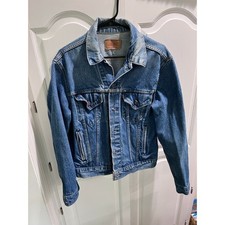 Levi's 70506 0217 Denim Trucker Jacket Size 44 USA Made 1980s Blue Jean Vintage
