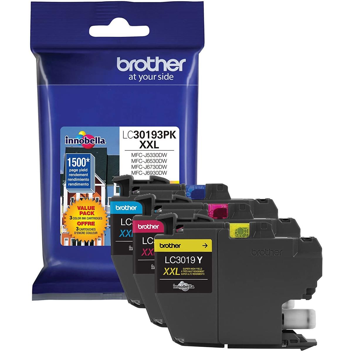 Brother Cyan/Magenta/Yellow Super High Yield XXL Ink-Jet Cartridge Set for MFC-J