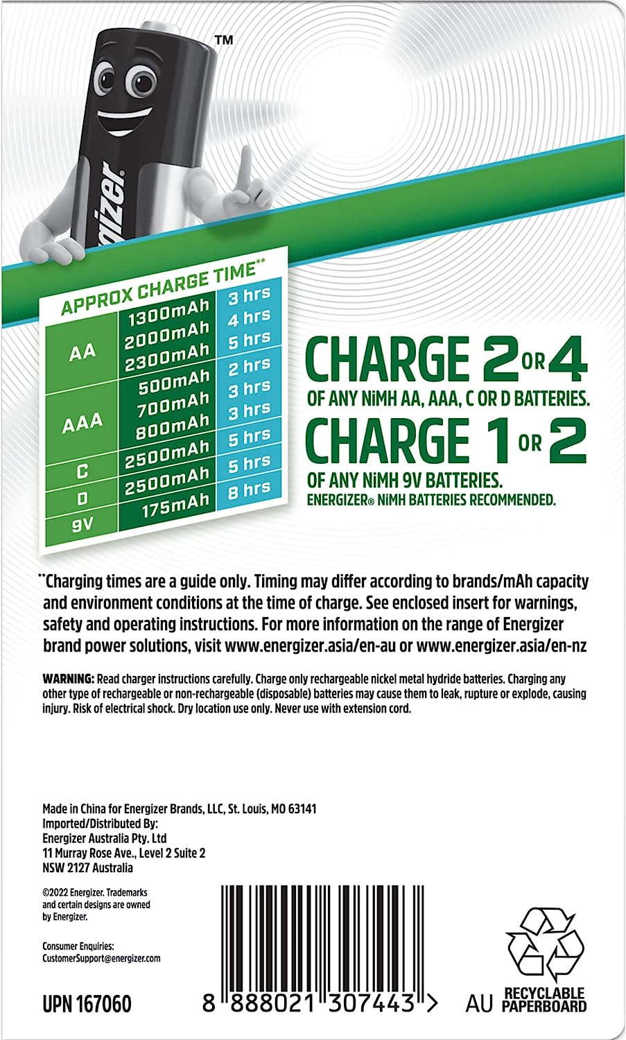 Energizer Recharge Universal Maxi Batteries Charger eBay