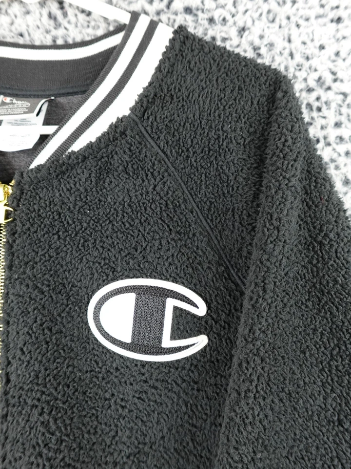 Champion Sherpa Fleece Lined Jacket Women's Size Large - Lined Black Patch Logo - Image 3 of 4