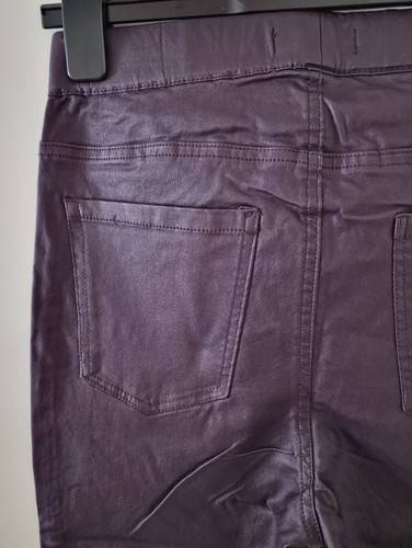 Ladies Jeggings Size 16 Purple Aubergine Leather Look Skinny Jeans Kaleidoscope - Picture 6 of 6