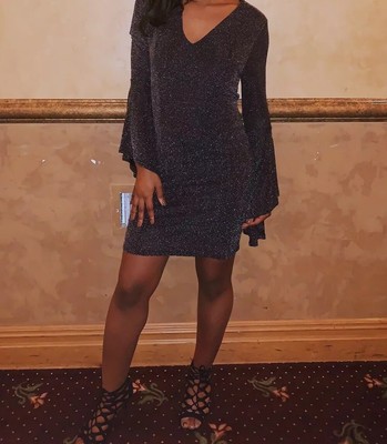 little black dress glitter