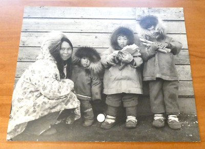 1950's Eskimo Kids Vintage Original 15x18.75 Type 1 Photo by Ozzie Sweet Mounted