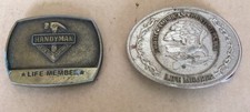 Handyman Club Of America Hunting Club Life Member Belt Buckle Lot of 2