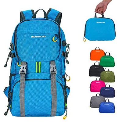  20/35L Lightweight Hiking Backpack, Ultralight Water Resistant 20L Light Blue