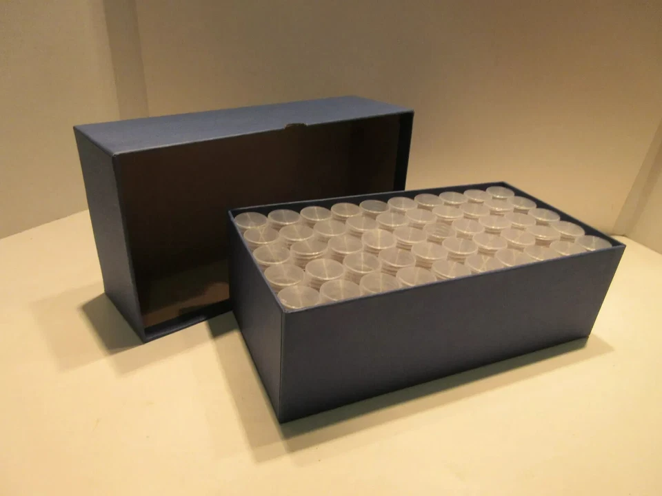 Caja de almacenamiento azul tubo monedas níquel Guardhouse con 50 tubos redondos de níquel Whitman
