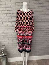 Liz Claiborne Women Multicolored Career Geometric Sheath Dress Size M