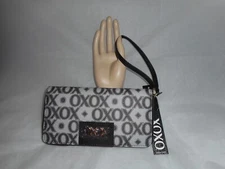 XOXO Women's Zip Around Gray/Black Wallet