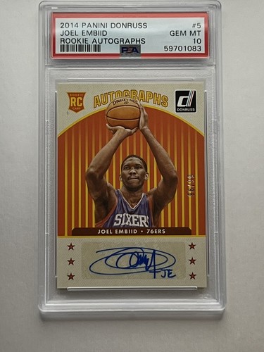 Joel Embiid #5 2014 Panini Donruss Rookie Autographs card