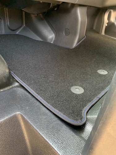 Fits Ford Transit MK8 2016 on Black Carpet with Coloured Stitch Edge - Picture 13 of 35